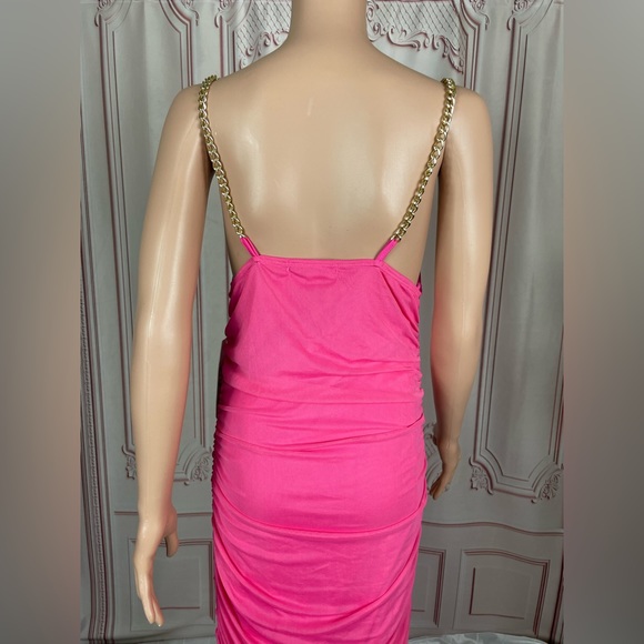 ALMOST FAMOUS Womens Pink Chain Strap Sleeveless Midi Sheath Dress Juniors XL - Picture 7 of 13